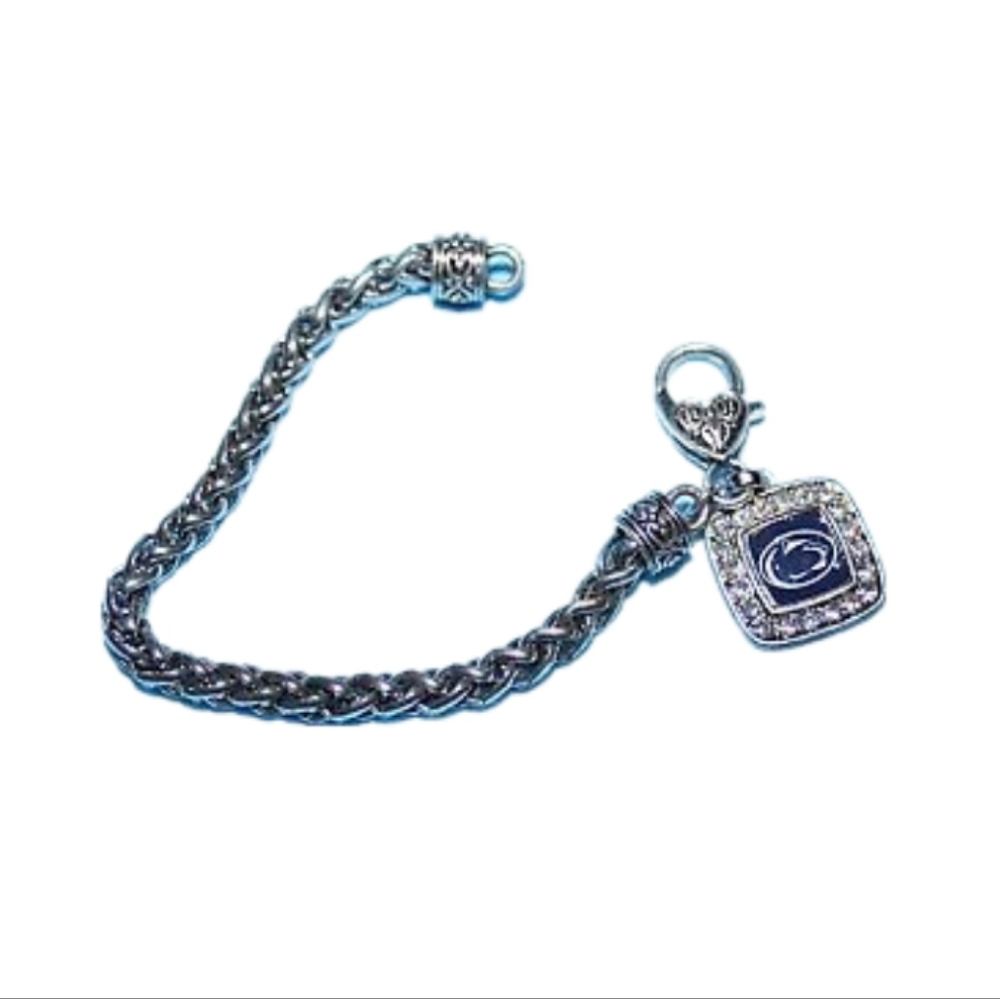 Penn State Nittany Lions Crystal/Silver Square Clamp Bracelet